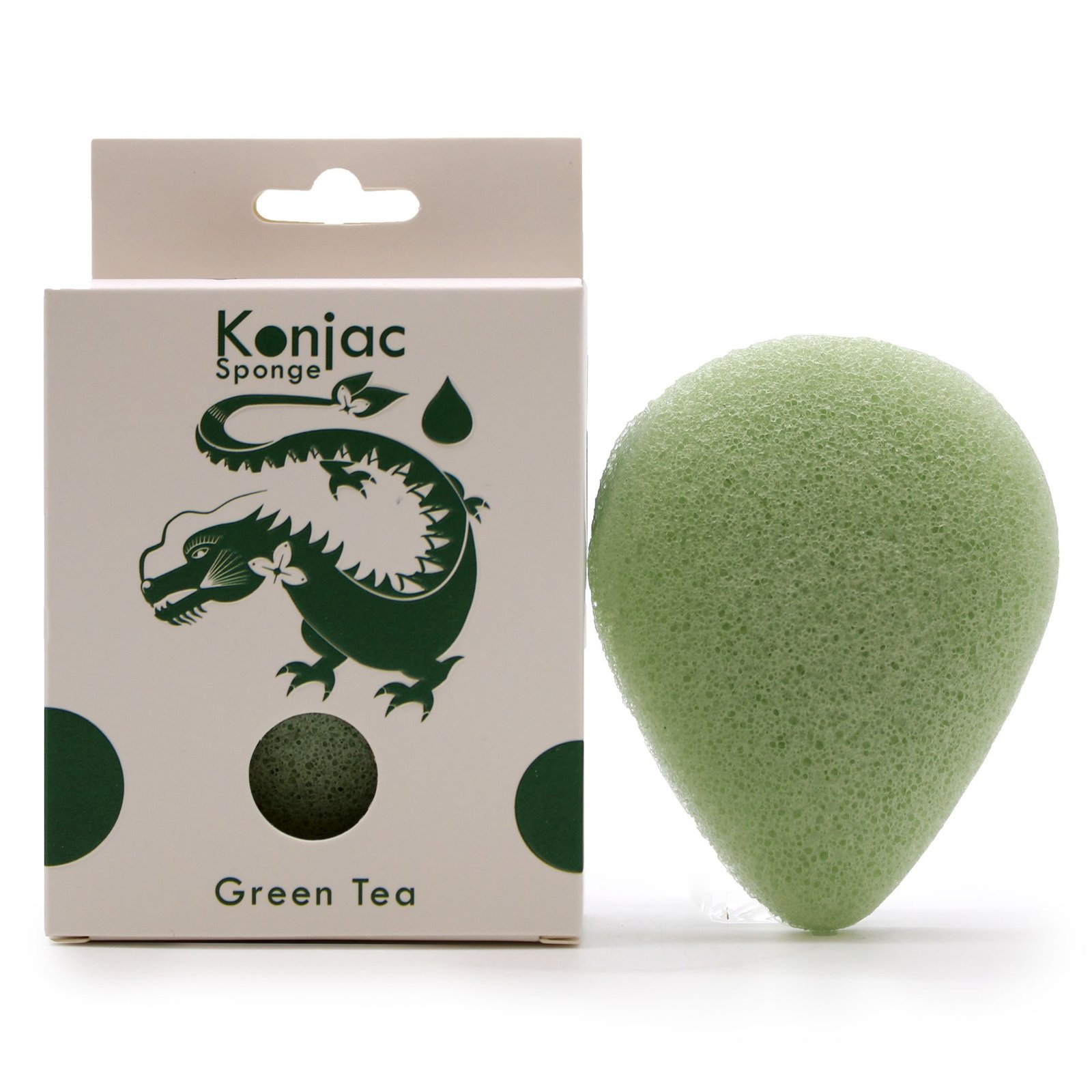 bG9jYWw6Ly9tZWRpYS9TTi8wQy82MFIzMEMxRzZSVkswQ1NOL2FiYzlmZmFlLmpwZWc.jpg Ancient Wisdom Teardrop Konjac Sponge - Green Tea - Protective - Image 1