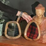 Ancient Wisdom Set of 3 Dark Brown Finish Wooden Pebble Shaped Mirrors - Image 5