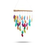 Ancient Wisdom Rainbow Colours Leaf Copis Wind Chime - Image 3