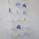 Ancient Wisdom Handcrafted Blue & White Three Drop Wind Chime - Image 3