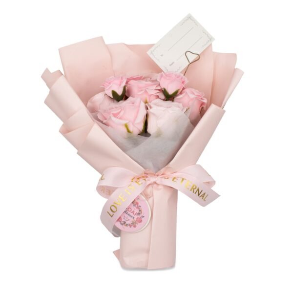Ancient Wisdom Large Soap Pink Roses Bouquet - Love Is Eternal