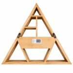 Ancient Wisdom Triangle Shaped Wooden Wall Shelf with Drawer - Image 3