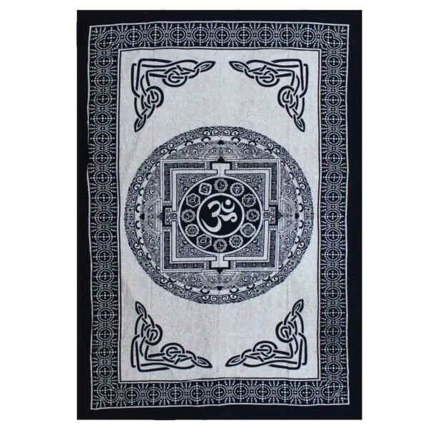 Ancient Wisdom Mono Single Cotton Bedspread + Wall Hanging – OM Mandala