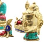 Ancient Wisdom Meditating 8cm Brass Head Buddha Figure - Image 3