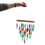 Ancient Wisdom Rainbow Colours Leaf Copis Wind Chime - Image 2