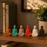 Ancient Wisdom Set of 6 Colourful Mini Buddha Statues For Meditation & Focus - Image 5