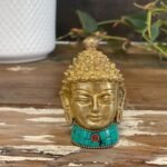 Ancient Wisdom Meditating 8cm Brass Head Buddha Figure - Image 4