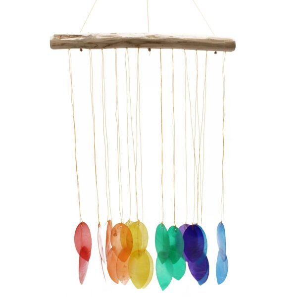 Ancient Wisdom Large Rainbow Colours Leaf Wind Chime