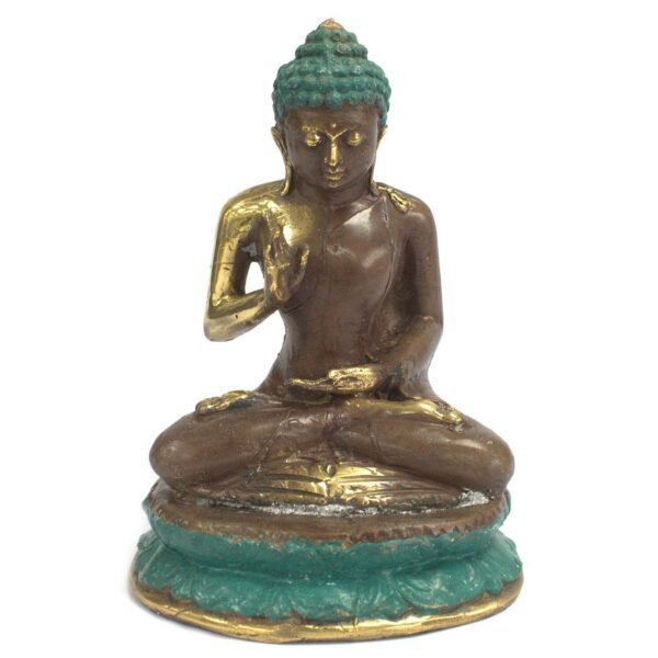 Ancient Wisdom Large Brass Sitting Buddha Statue