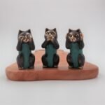 Ancient Wisdom Set of 3 See No, Hear No, Speak No Evil Brass Cats - Image 3