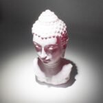Ancient Wisdom Cherry Crackle Buddha Bust Lamp – Oval Stand - Image 5