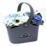 Ancient Wisdom Soothing Blues Soap Flowers Bouquet Petite Basket