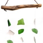 Ancient Wisdom Handcrafted Green & White Three Drop Wind Chime - Image 2