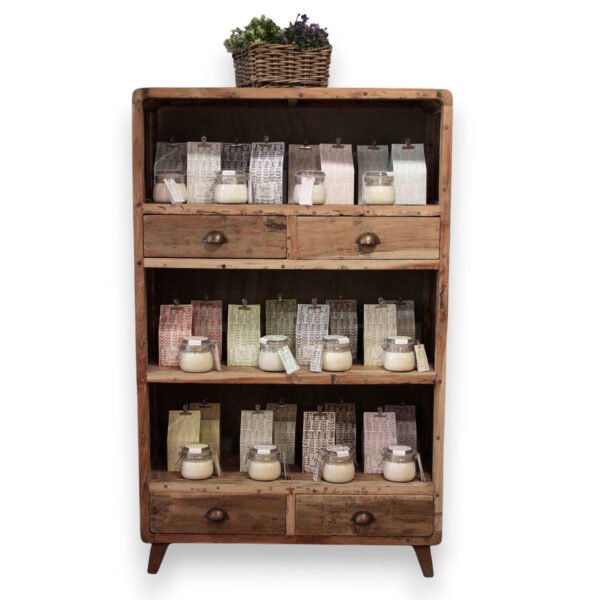 Ancient Wisdom Handcrafted Recycled Teakwood Shelf Display