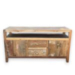 Ancient Wisdom Large Handcrafted Recycled Wood TV Stand