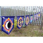 Ancient Wisdom 7 Flags Banner Batik Wall Art - Love In The Center - Image 3