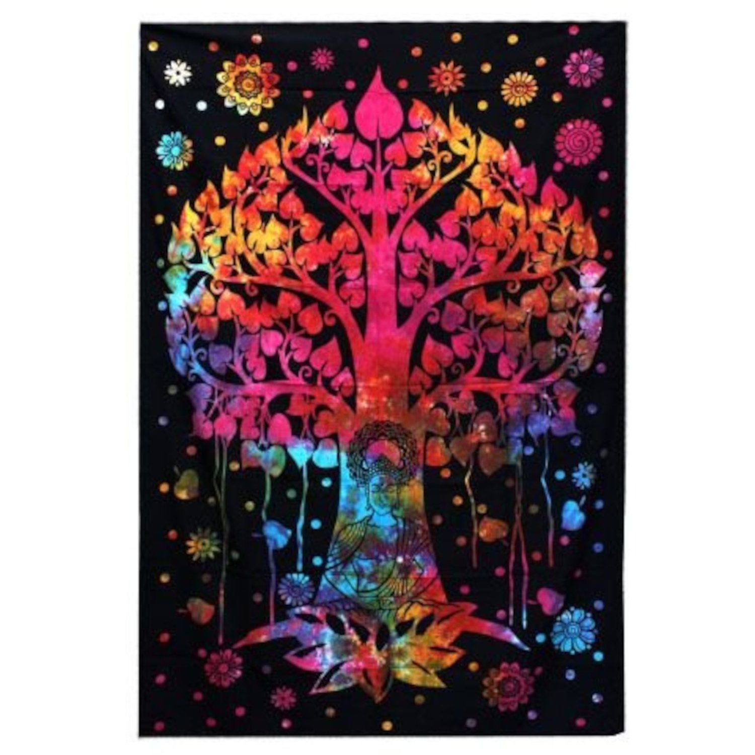 CBWH-19 Ancient Wisdom Double Cotton Bedspread + Wall Hanging – Bodhi Tree Ancient Wisdom Double Cotton Bedspread + Wall Hanging – Bodhi Tree - Image 1