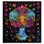 Ancient Wisdom Single Cotton Bedspread + Wall Hanging – Bodhi Tree