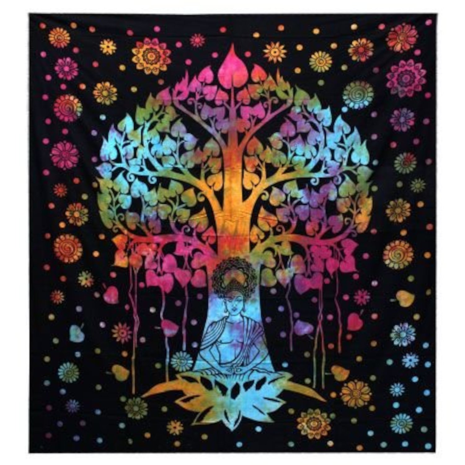 CBWH-20 Ancient Wisdom Single Cotton Bedspread + Wall Hanging – Bodhi Tree Ancient Wisdom Single Cotton Bedspread + Wall Hanging – Bodhi Tree - Image 1
