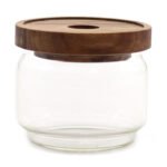 Ancient Wisdom Clear 7cm Cottage Bamboo Lid Glass Jar