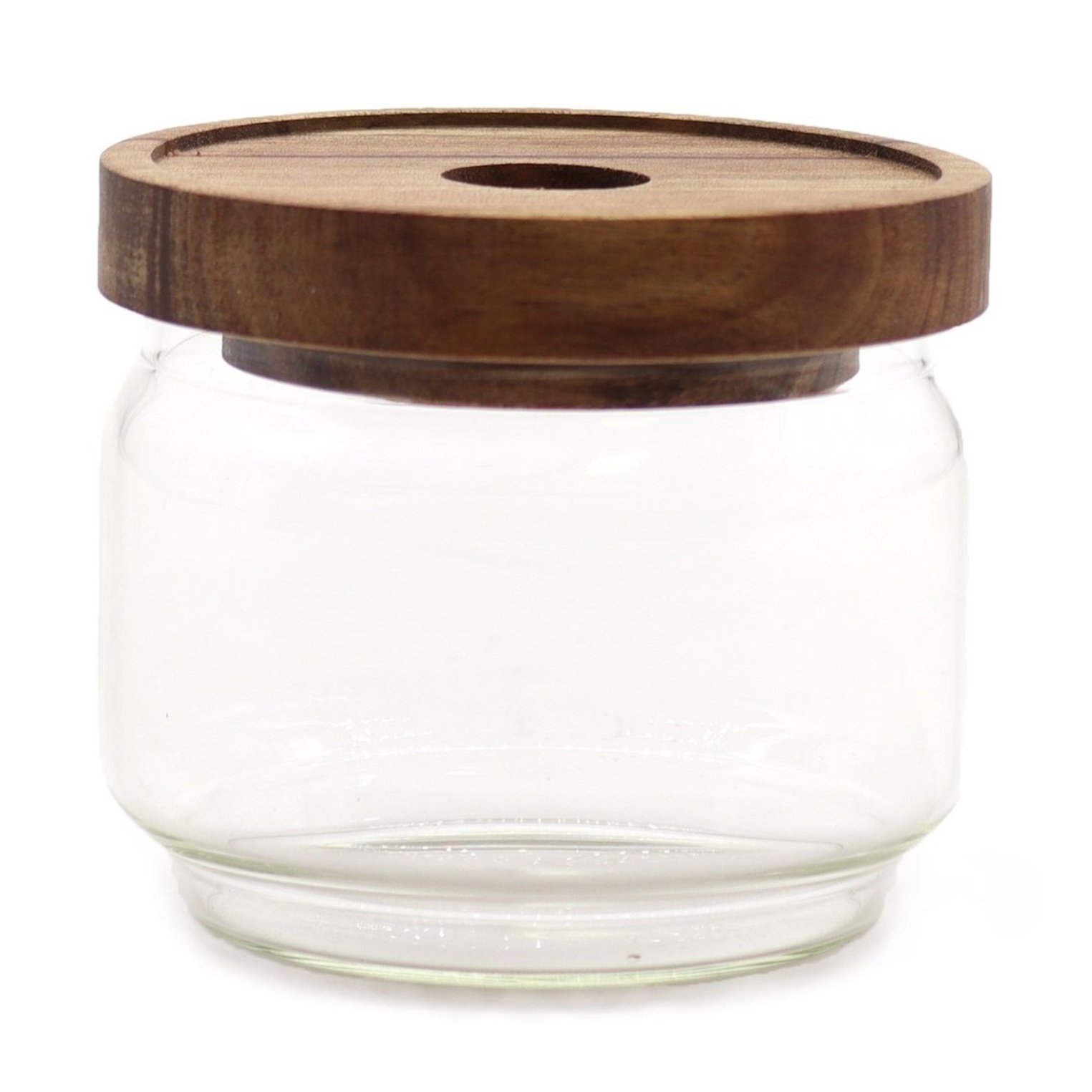 CGJ-01 Ancient Wisdom Clear 7cm Cottage Bamboo Lid Glass Jar Ancient Wisdom Clear 7cm Cottage Bamboo Lid Glass Jar - Image 1