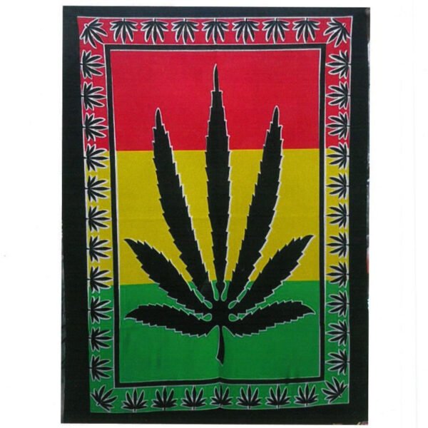 Ancient Wisdom Handcrafted Cotton Wall Art (112 x 78cm) – Herbal Leaf