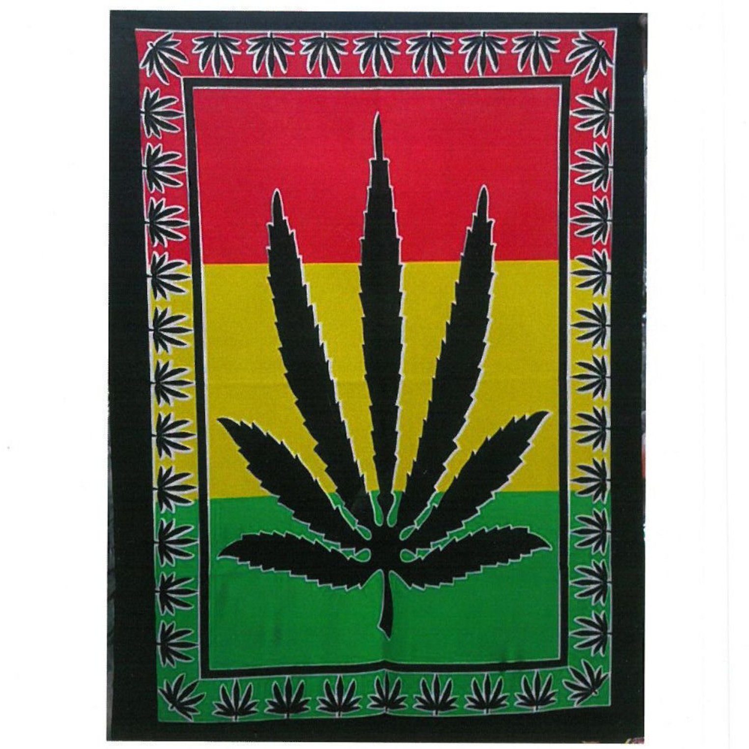 CWA-02 Ancient Wisdom Handcrafted Cotton Wall Art (112 x 78cm) – Herbal Leaf Ancient Wisdom Handcrafted Cotton Wall Art (112 x 78cm) – Herbal Leaf - Image 1
