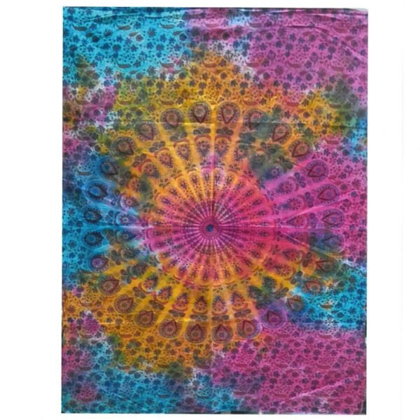 Ancient Wisdom Handcrafted Cotton Wall Art (112 x 78cm) – Round Mandala