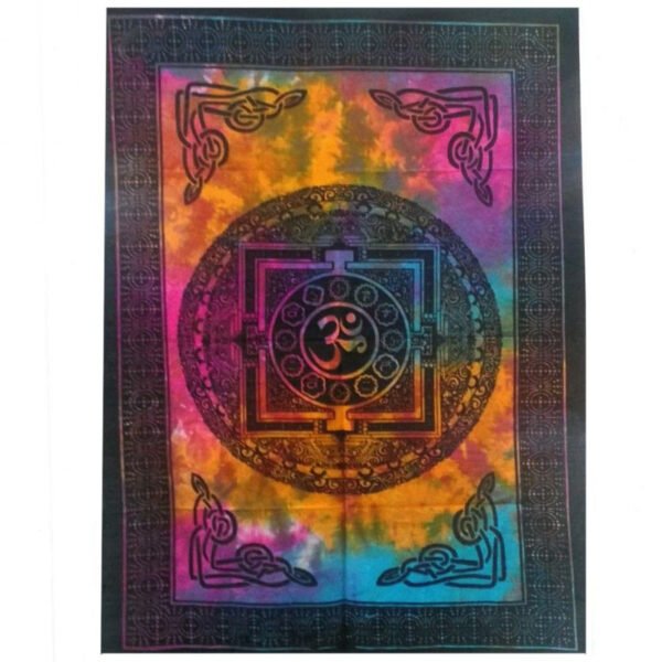 Ancient Wisdom Handcrafted Cotton Wall Art (112 x 78cm) – Sacred OM