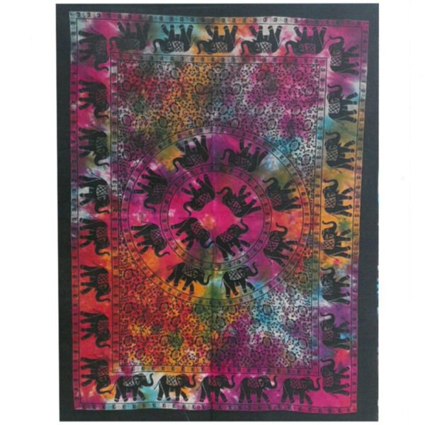 Ancient Wisdom Handcrafted Cotton Wall Art (112 x 78cm) – Elephant Mandala