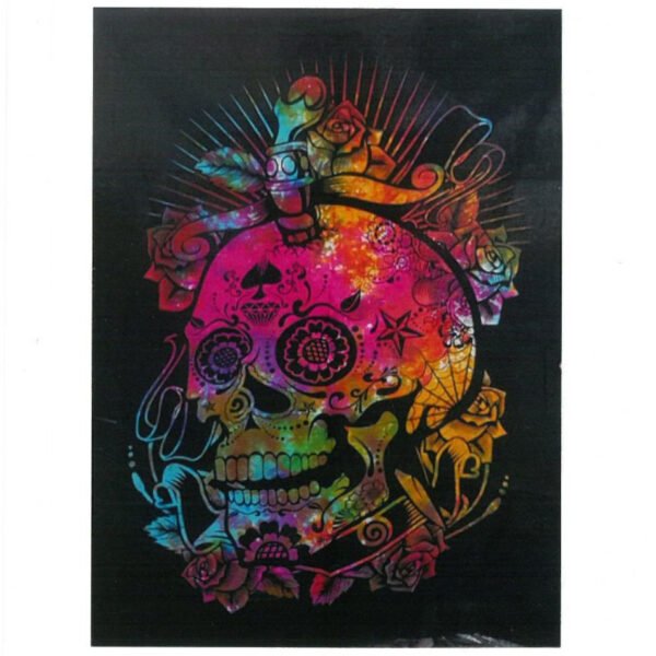 Ancient Wisdom Handcrafted Cotton Wall Art (112 x 78cm) – Day of the Dead Skull