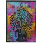 Ancient Wisdom Handcrafted Cotton Wall Art (112 x 78cm) – Elephant Tree