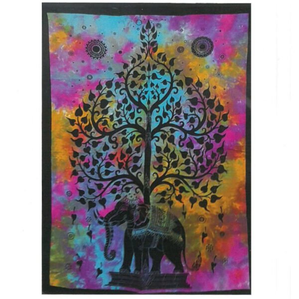 Ancient Wisdom Handcrafted Cotton Wall Art (112 x 78cm) – Elephant Tree