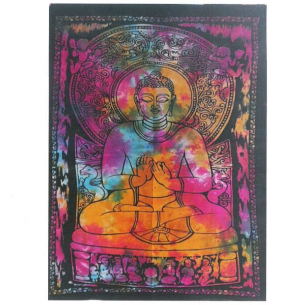 Ancient Wisdom Handcrafted Cotton Wall Art (112 x 78cm) – Peaceful Buddha