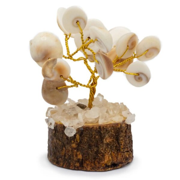 Ancient Wisdom 15 Stones Small Gomati Chakra Circle Stone Tree with Rudraksha