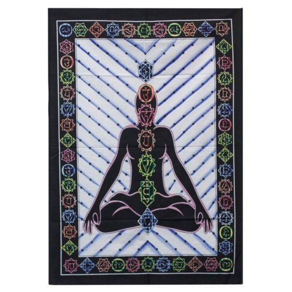 Ancient Wisdom Handbrushed Cotton Wall Art - Chakra Buddha