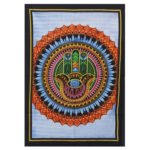 Ancient Wisdom Handbrushed Cotton Wall Art - Hamsa