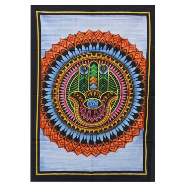 Ancient Wisdom Handbrushed Cotton Wall Art - Hamsa