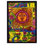 Ancient Wisdom Handbrushed Cotton Wall Art - Colourful Sun & Symbols