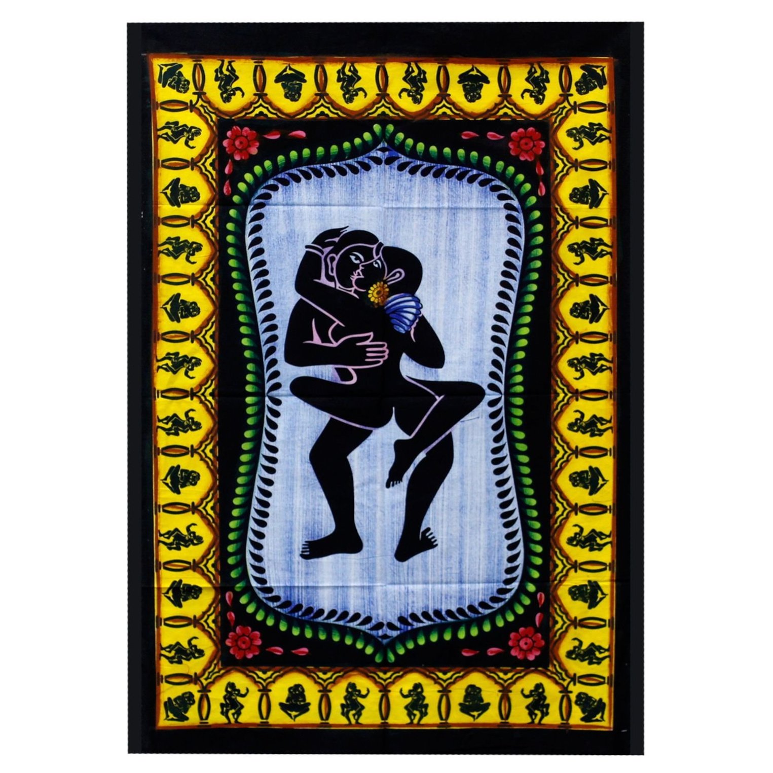 HBWA-05 Ancient Wisdom Handbrushed Kama Sutra Cotton Wall Art Ancient Wisdom Handbrushed Kama Sutra Cotton Wall Art - Image 1