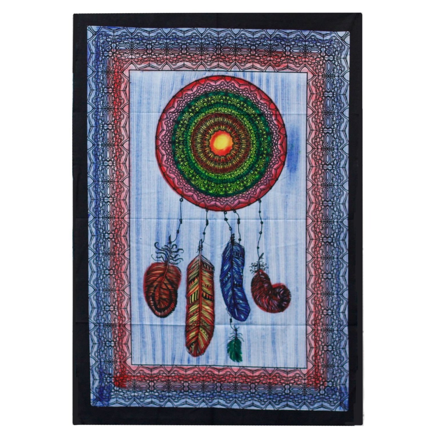 HBWA-06 Ancient Wisdom Handbrushed Cotton Wall Art - Dreamcather Ancient Wisdom Handbrushed Cotton Wall Art - Dreamcather - Image 1