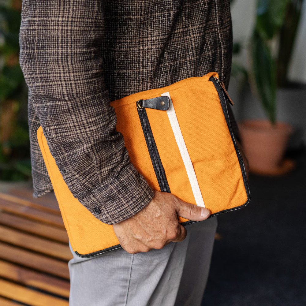 LTB-01 Hop Hare Cotton Canvas Tablet Pouch – Orange 2