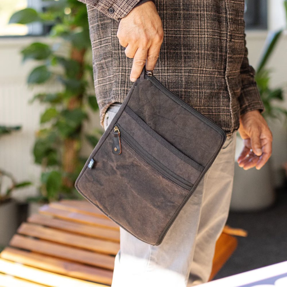 LTB-02 Hop Hare Stonewash Cotton Tablet Pouch – Charcoal