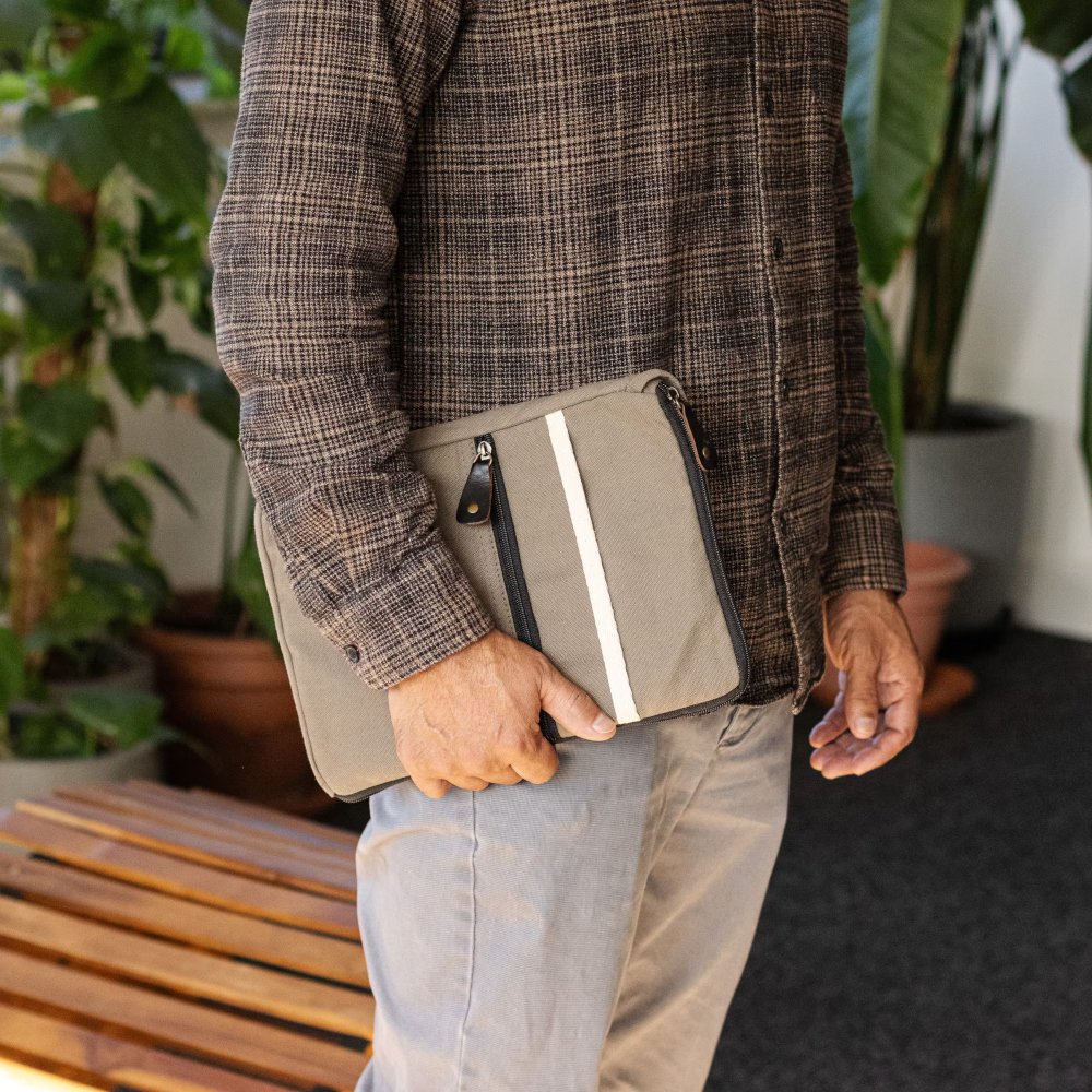 LTB-03 Hop Hare Cotton Canvas Tablet Pouch - Olive 2