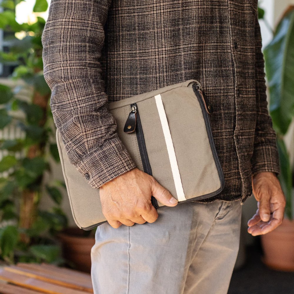 LTB-03 Hop Hare Cotton Canvas Tablet Pouch - Olive