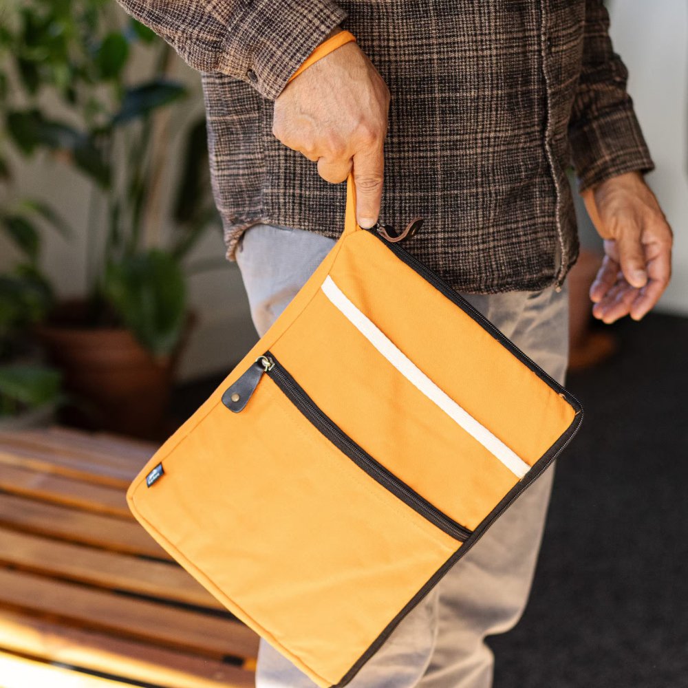 LTB-04 Hop Hare Cotton Canvas Travel Laptop Pouch – Orange 4