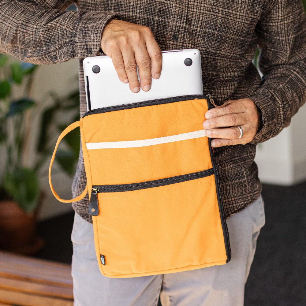 LTB-04 Hop Hare Cotton Canvas Travel Laptop Pouch – Orange