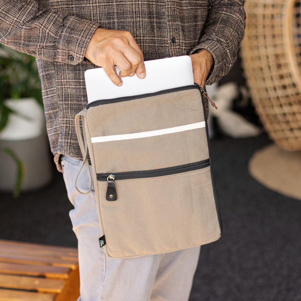 LTB-06 Hop Hare Cotton Canvas Travel Laptop Pouch – Olive