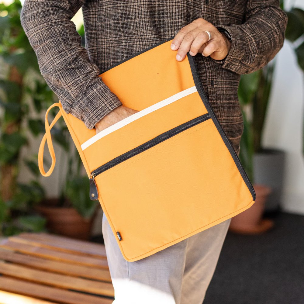 LTB-07 Hop Hare Cotton Canvas Large Laptop Pouch – Orange 2