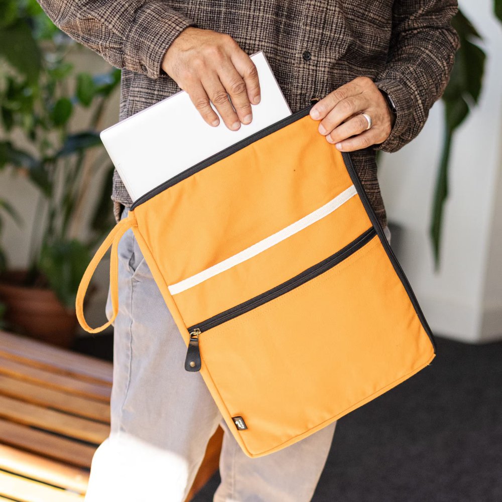 LTB-07 Hop Hare Cotton Canvas Large Laptop Pouch – Orange
